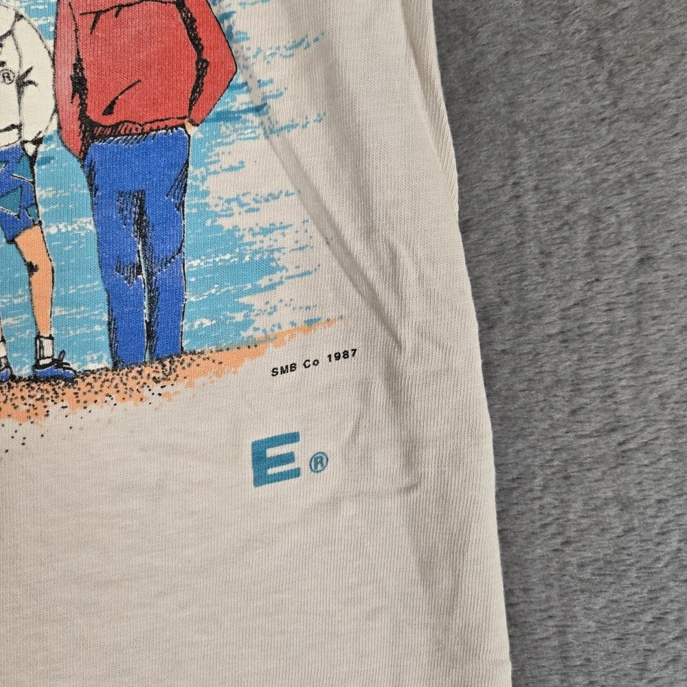 Vintage 80s HOBIE Shirt Mens Medium Beach Sailing Graphic Tee USA Single Stitch